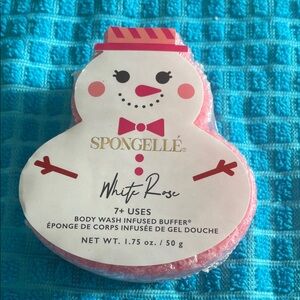 Spongelle White Rose Snowman Body Wash Buffer - Pink and White